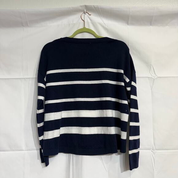 Gap Navy Striped Oversized Sweater Sz XS - Picture 8 of 11